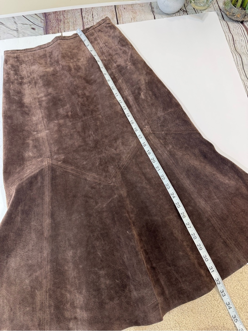 Siena Studio Vintage Suede Midi Skirt in Chocolate Brown 6 - Picture 4 of 11